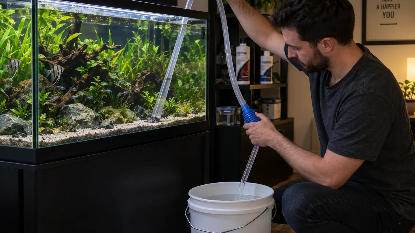 Aquarium Water Change in Progress