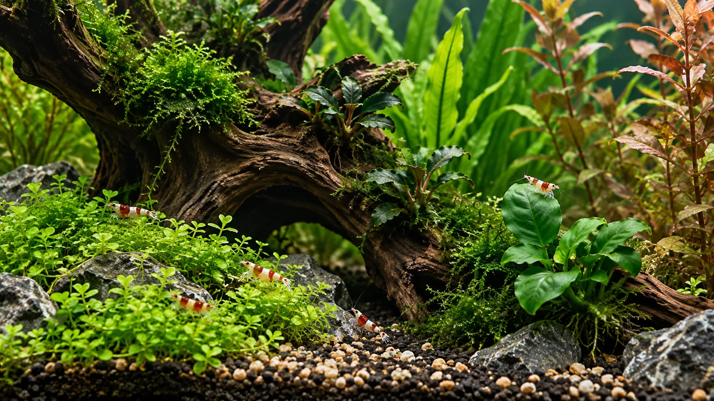 Lush Driftwood Shrimp Aquascape