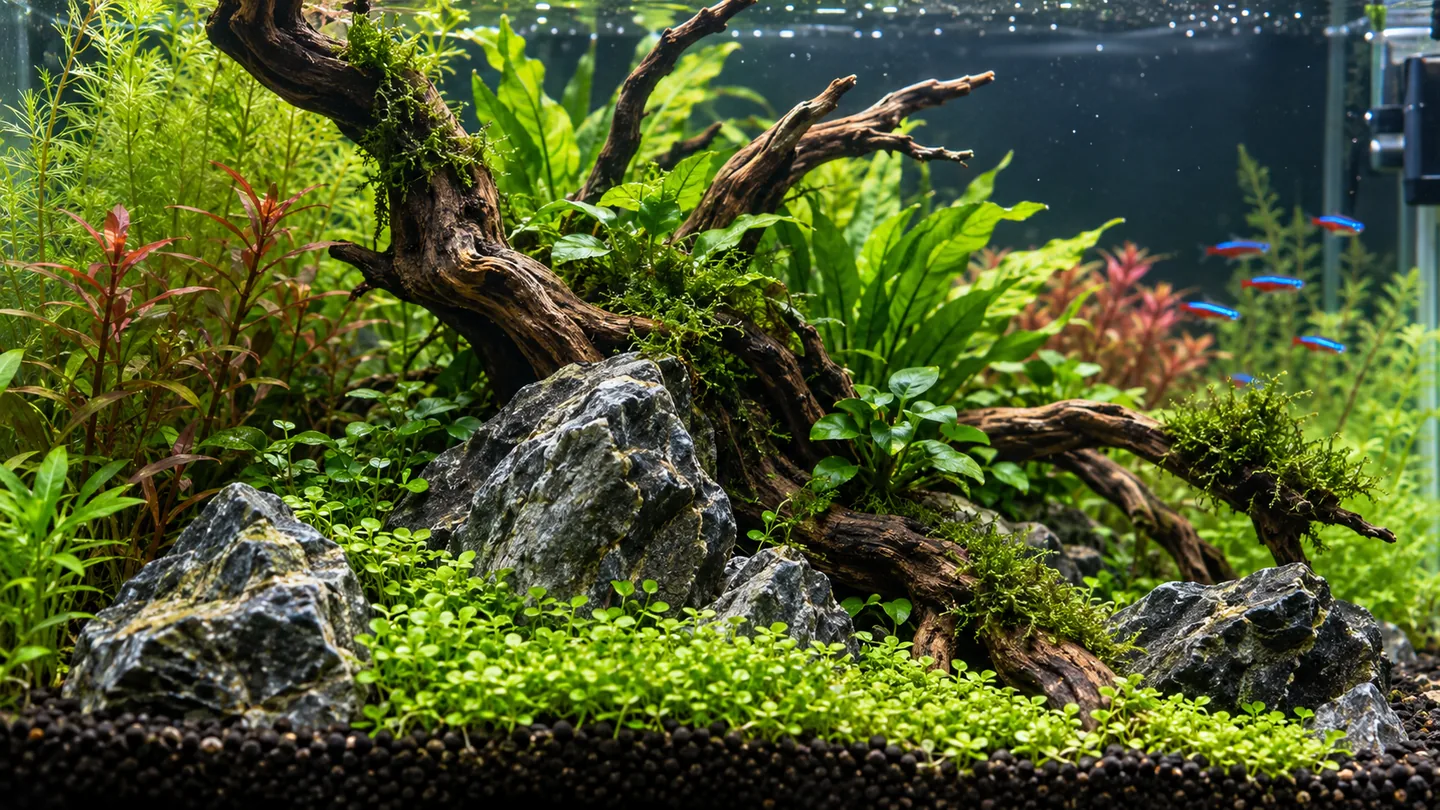 Serene Planted Aquarium Aquascape