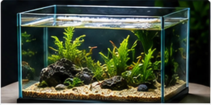 Planted glass aquarium used for tank-volume calculation